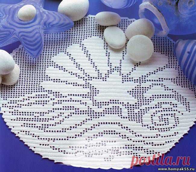 Салфетка крючком "Ракушка"