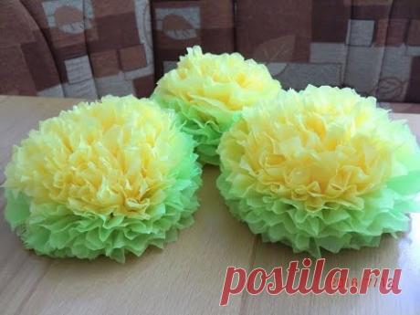 Цветы из салфеток (Schöne Blumen aus Servietten)