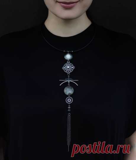 Fashion jewelry necklace, stylish choker, natural stones, accessories, jewelry designs, contemporary, чокер, колье, модные украшения, стильное колье