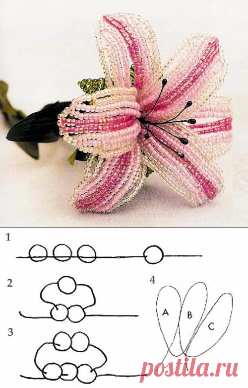 Лилия из бисера простая схема. Сплести лилию из бисера | Домоводство для всей семьи.