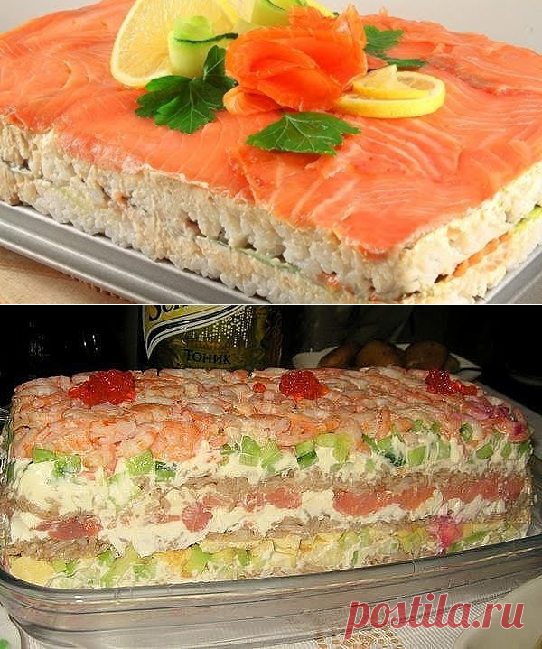 САЛАТ «СУШИ» - НЕВЕРОЯТНО ВКУСНО, НЕ ОТЛИЧИТЬ ОТ НАСТОЯЩИХ!