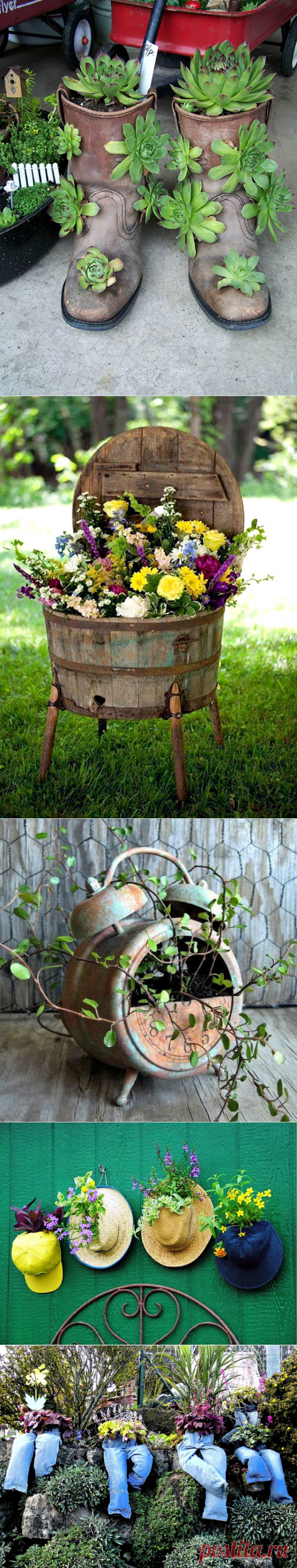 Сосед принес на дачу старые зонты. По прошествии недели его сад было не узнать!