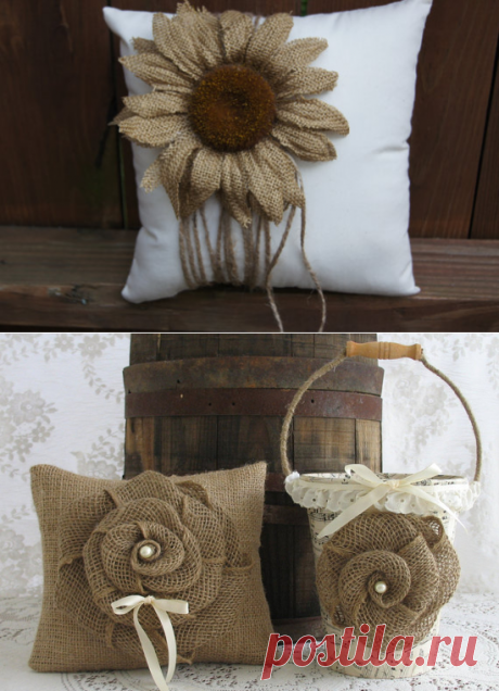 Decoración cálida y rústica: modelos de flores de arpillera &amp;#8211; diarioartesanal