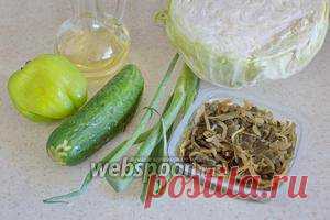Салат с морской капустой и огурцами