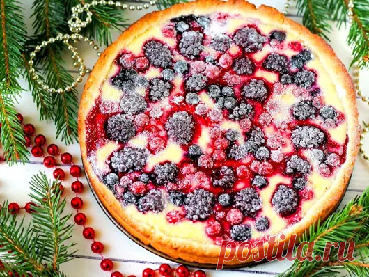🍰🍰🍰 Песочный пирог с ягодами и сметанной заливкой 🍰🍰🍰 Песочный пирог с...