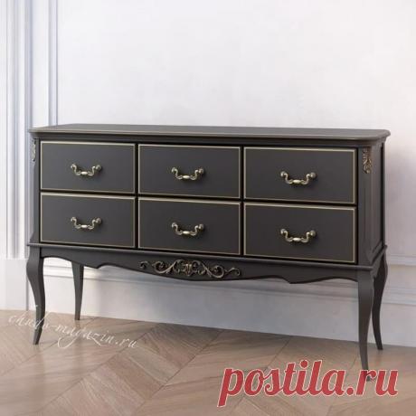 Комод черный массив дерева с 6 ящиками купить по цене 62 000 руб. в Москве — интернет магазин chudo-magazin.ru