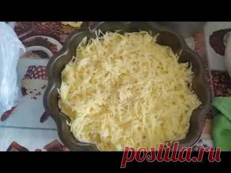 Заливной пирог с картошкой и мясом...Просто и очень вкусно...Рецепт...