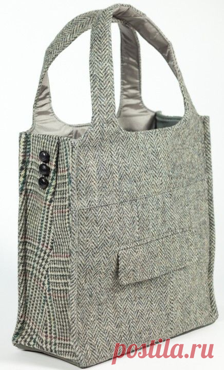 power suit tote. could make from thrift store clothing!