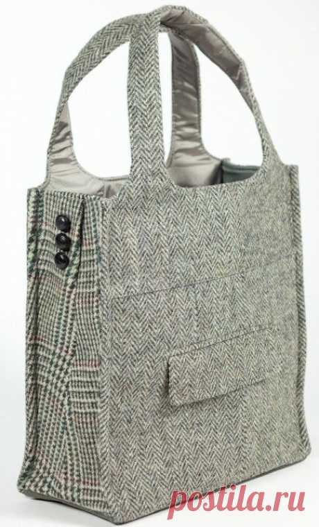 power suit tote. could make from thrift store clothing!