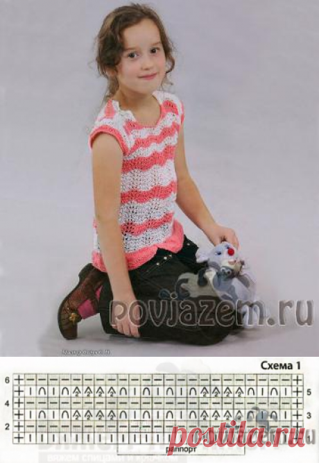 Кофточка для девочки спицами на лето