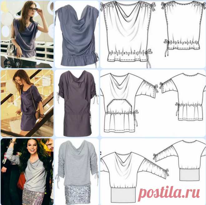 Реально БОЛЬШАЯ подборка модных легких блузок с выкройками, которые можно сшить за пару часов! (Часть 3)