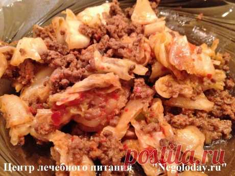 Горячее блюдо из фарша и капусты кимчи