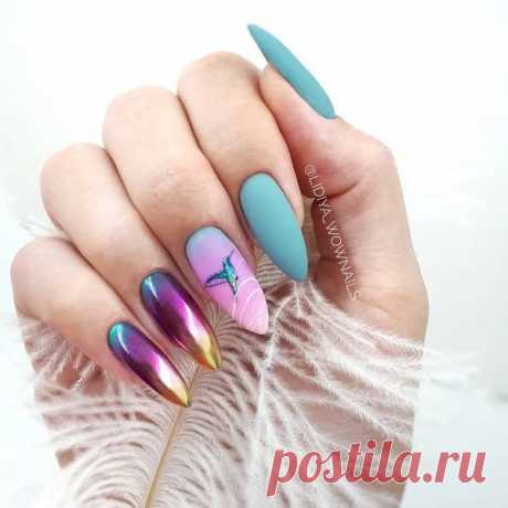 Матовые ногти с градиентом