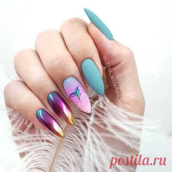 Матовые ногти с градиентом