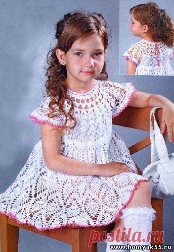 Белое ажурное платье на 5 лет