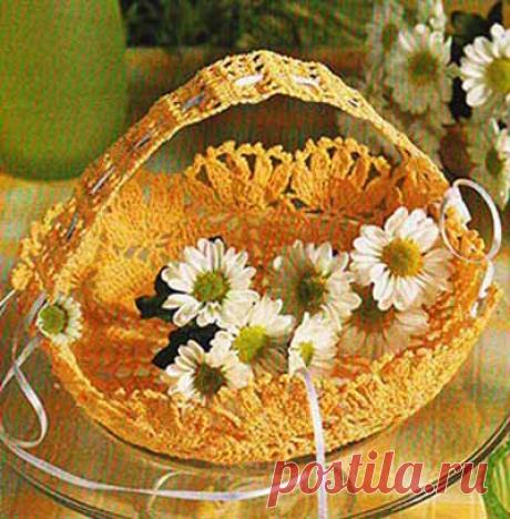 Ажурная корзинка - vjazhu.ru
