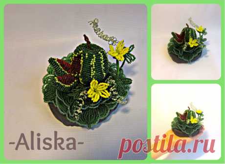 Мини арбуз &quot;Жажда лета&quot; | biser.info - всё о бисере и бисерном творчестве