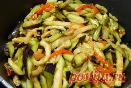 Острые баклажаны по-корейски на зиму - фото рецепт приготовления