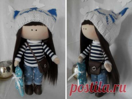 Textile doll Tilda doll Portrait doll Fabric by AnnKirillartPlace