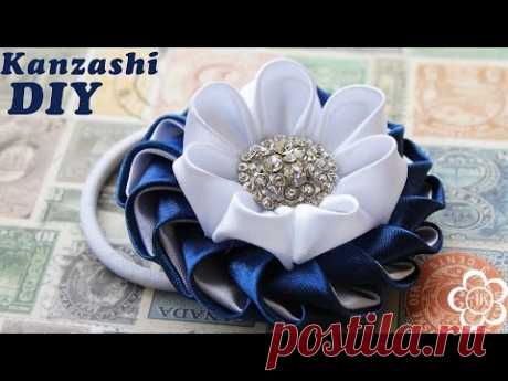 Резинка Канзаши Мастер Класс / DIY Kanzashi / Kulikova Anastasia