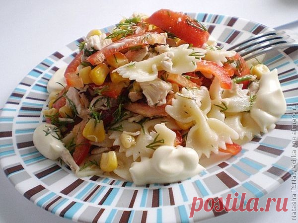 Салат с макаронами / Рецепты с фото Хочу поделится рецептом салата который пополнил мой список любимых и простых в приготовлении блюд. Сделав такой салат однажды я была просто в восторге от его насыщенного и необычно...