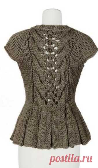 Узор для вязания кофты спицами