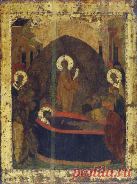 Праздничный чин (Троицкий собор, Троице-Сергиева лавра) (1425-1427) (Мастерская Рублёва) Успение Богоматери (88 х 66 см)