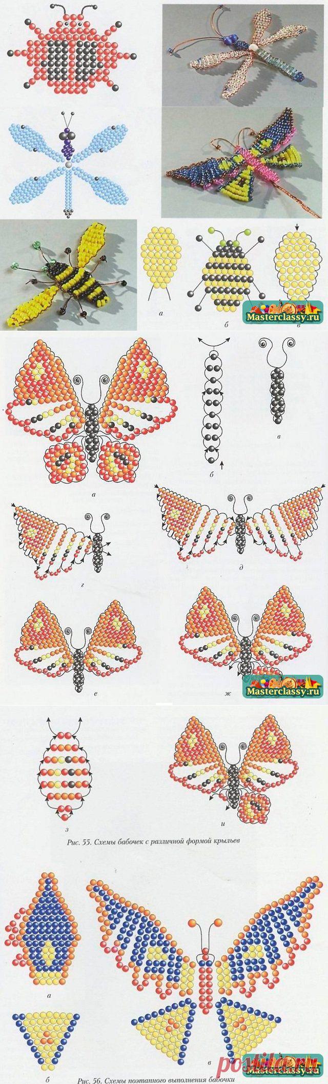 Насекомые из бисера схемы