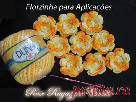 Flor em Crochê para Aplicação