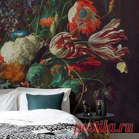 Dutch flowers wallpaper, by @megawall_ #wallpaper #mural #bedroom #bedroominspo #megawall