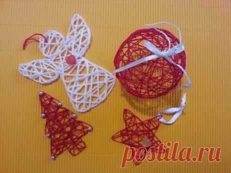 TUTORIAL: PALLINE DI NATALE STUPENDE con FILO e COLLA (-DIY-) - YouTube