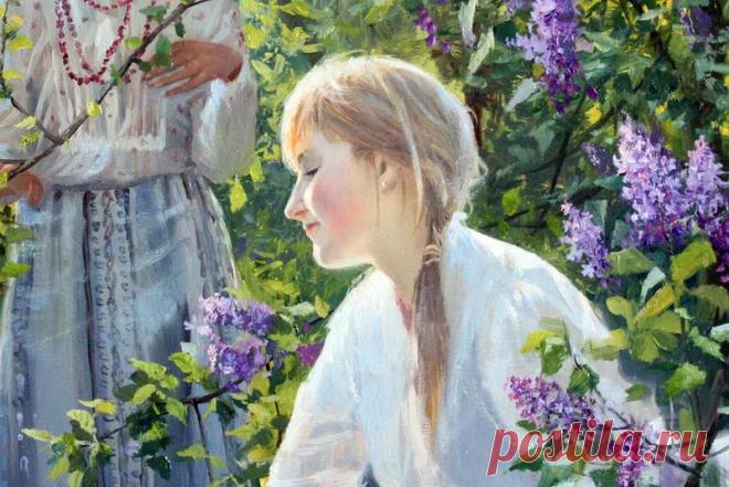 луг.околица.домишко. худ.Василий Жданов.