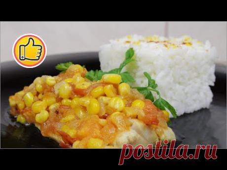 Рыба под Томатно-Кукурузной Сальсой, Постное Блюдо | Fish under Tomato-Corn Salsa