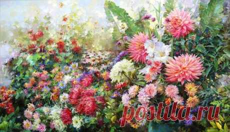 Художник Олег Тимошин. Очаровательные цветочные поляны