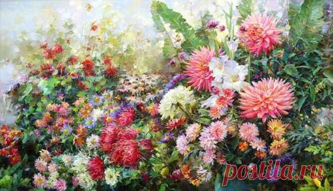 Художник Олег Тимошин. Очаровательные цветочные поляны