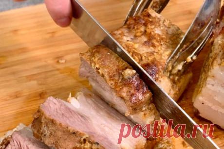 Сочная, ароматная и очень вкусная грудинка: и в холодном виде, и в горячем великолепна