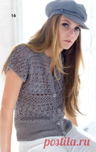 Ажурная кофточка крючком