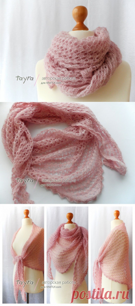 Шаль Нежно-розовая пастель / KNITLY.com - блог о рукоделии