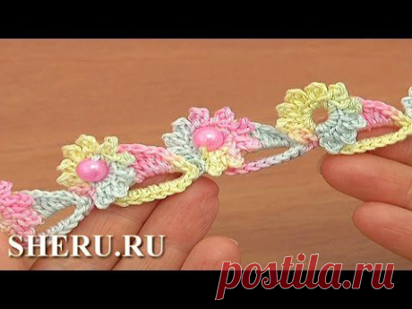 Цветочные элементы в шнуре Урок 72 Вязание крючком