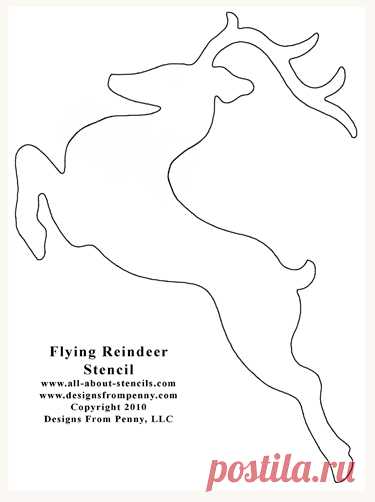 Трафарет оленя на новый год