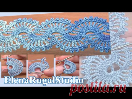 Crochet Tape Lace Tutorial 5 part 1 of 2 Padrões De Crochê