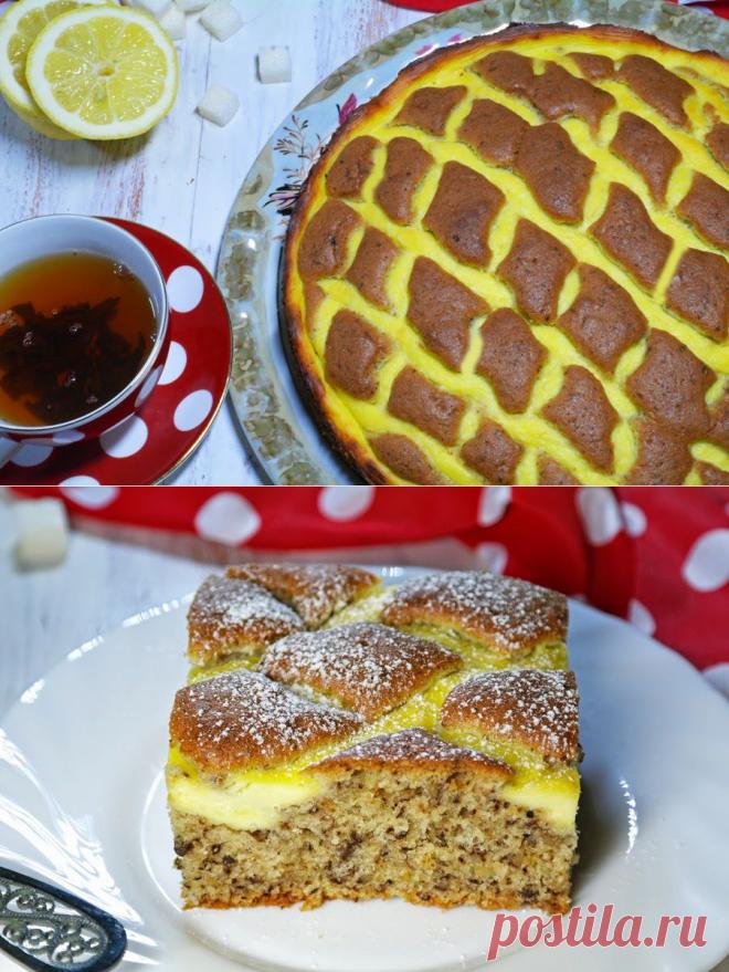 Ореховый пирог с творожным кремом