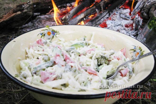 Салат из капусты и горошка - Кулинария для мужчин