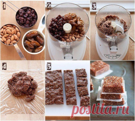 Готовим вкусные и полезные энергетические батончики всего из 3-х ингредиентов