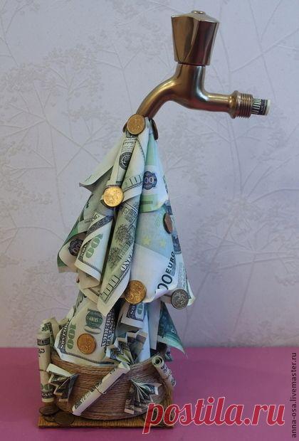 Купить Денежный кран - золото, зелень, доллар, евро, деньги, купюры, денежный кран