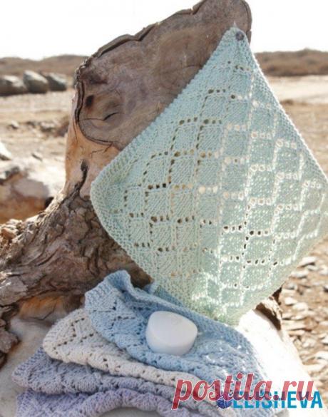 Салфетка для пыли с кружевным узором от Drops Design, вязаная спицами