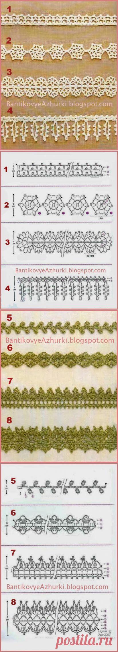 BantikovyeAzhurki.blogspot.com: Обвязка края, кружево, тесьма крючком (часть 2).
