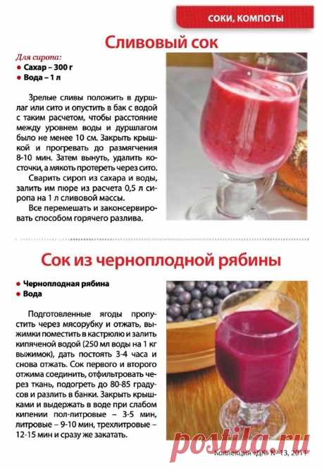 Сливовый сок. Сок из черноплодной рябины