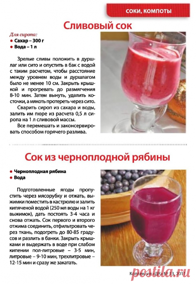 Сливовый сок. Сок из черноплодной рябины