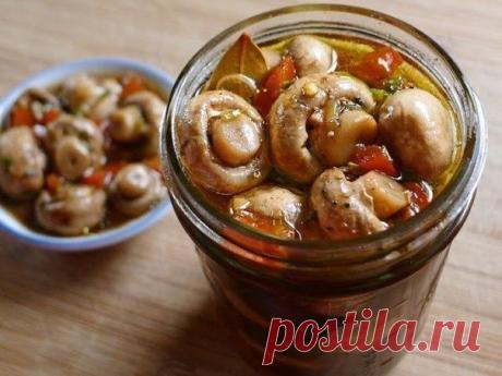 Быстрые маринованные шампиньоны - Простые рецепты Овкусе.ру